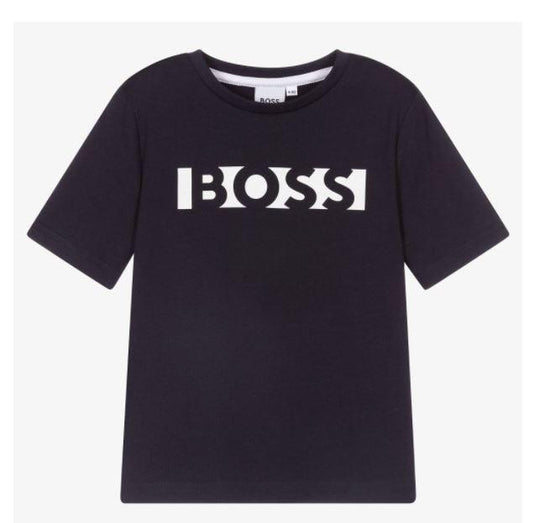 Boys Navy Cotton T-Shirt