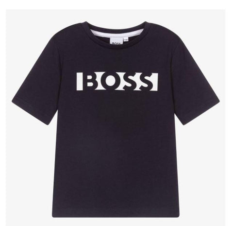 BOSS Boys Navy Cotton T-Shirt