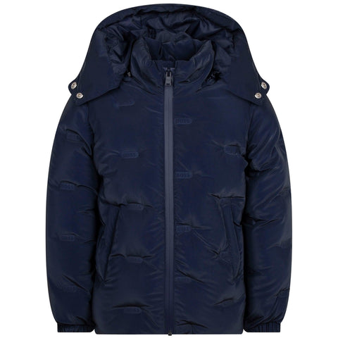 BOSS Boys Navy Down Puffer Jacket