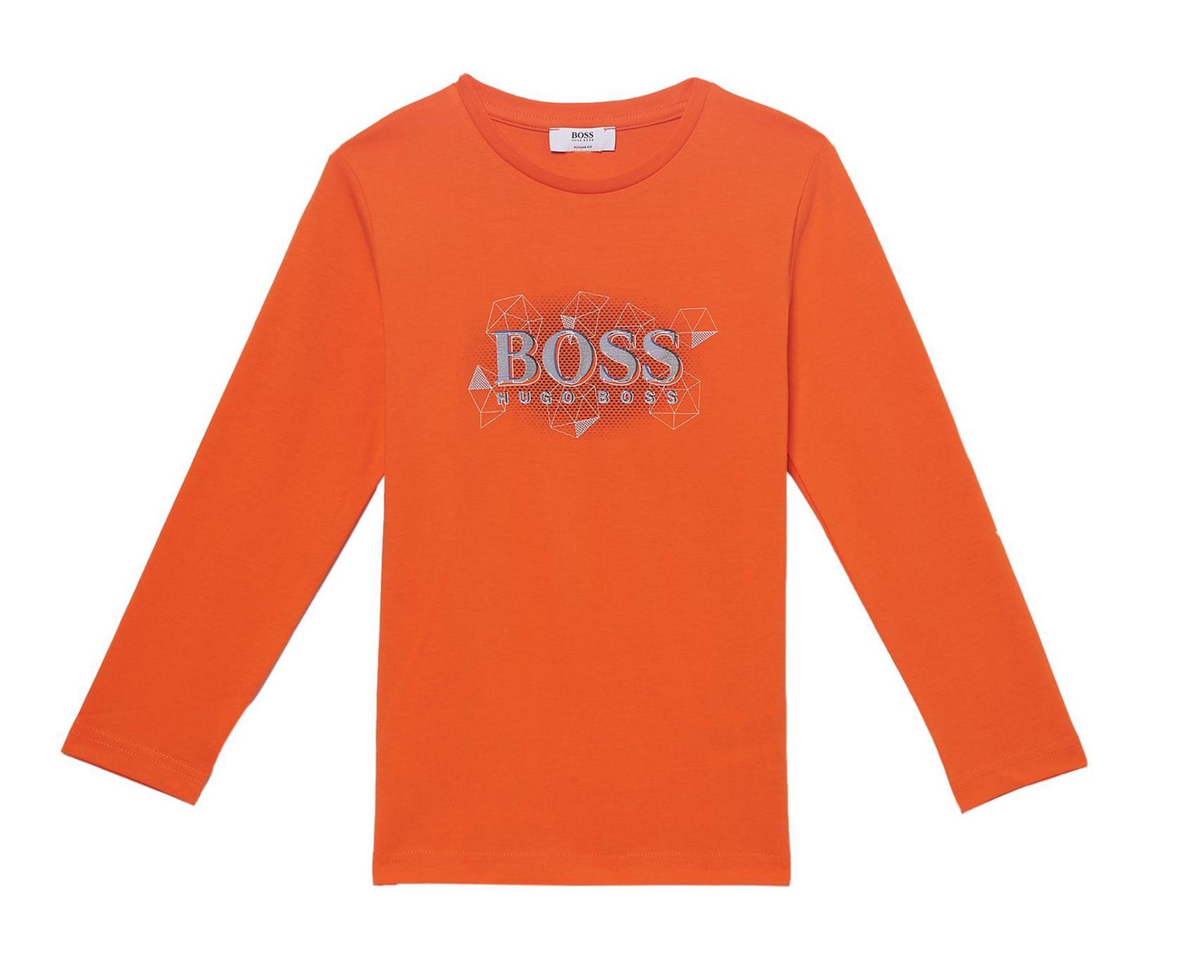 BOSS Boys Orange Long Sleeve T-shirt