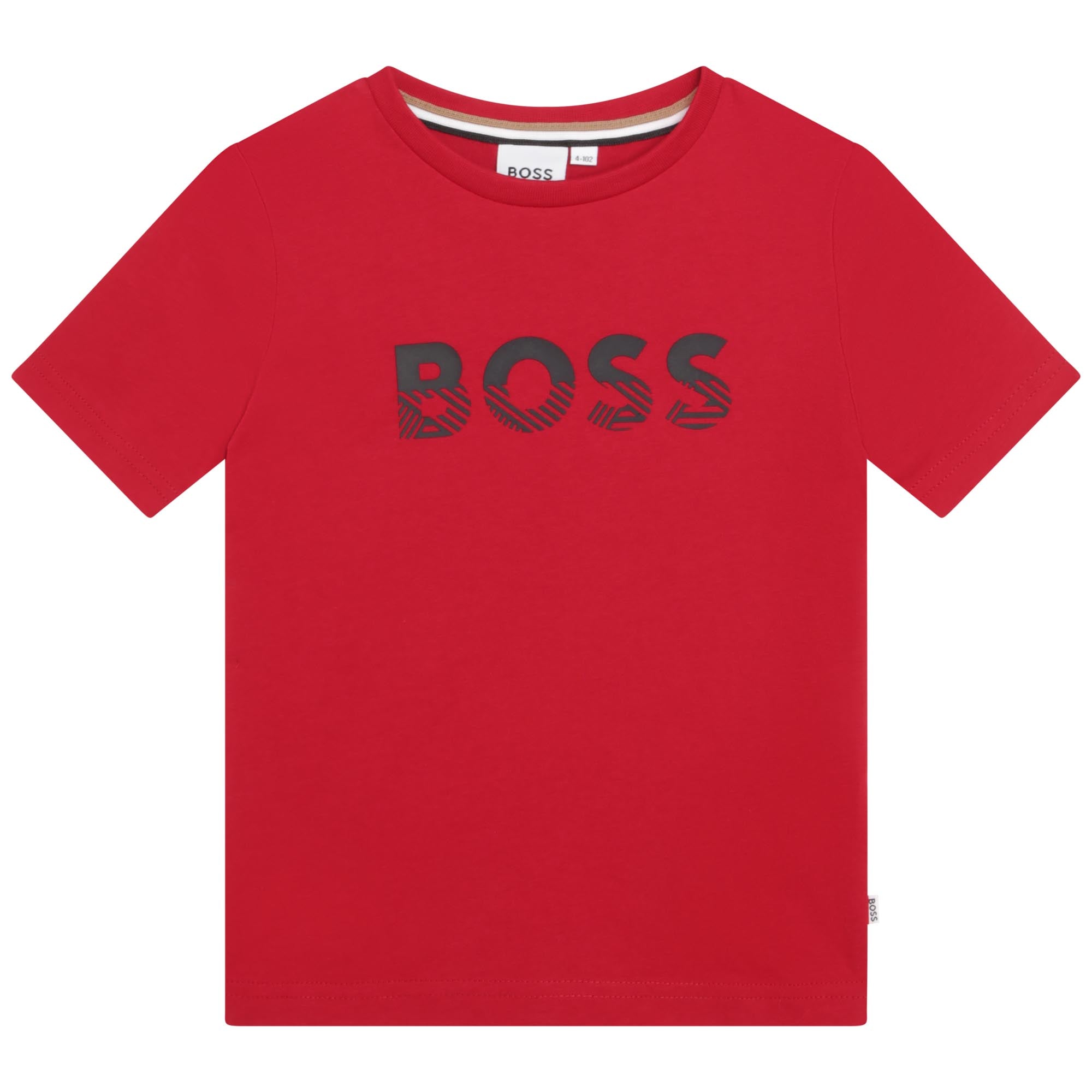 BOSS Boys Red Logo Short Sleeve T-Shirt