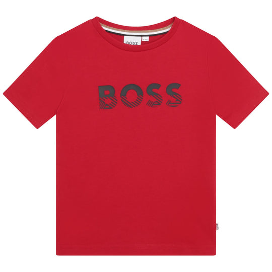 Boys Red Logo Short Sleeve T-Shirt