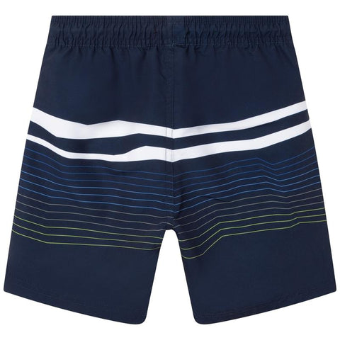 BOSS Boys Blue Striped Swimming Shorts