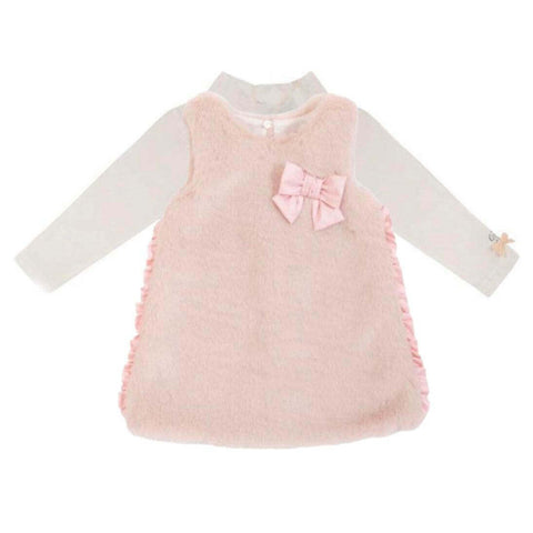 Balloon Chic Baby Girls Faux Fur Dress Set