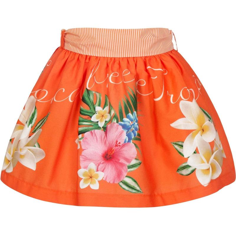 Balloon Chic Girls Orange Tropical Skirt Set