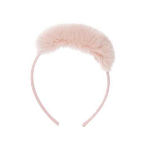 Balloon Chic Girls Pink Faux Fur Hairband