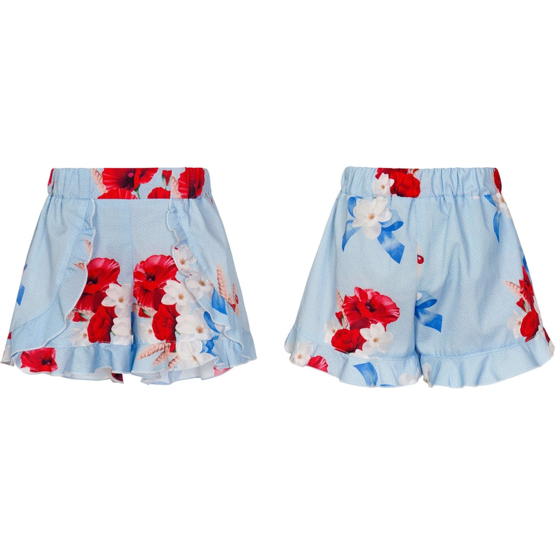 Balloon Chic Girls Red Rose Short Set