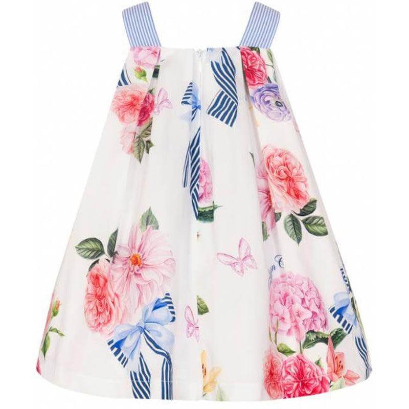 Balloon Chic Girls White Floral Dress