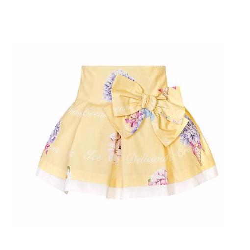 Balloon Chic Girls Yellow Floral Skirt