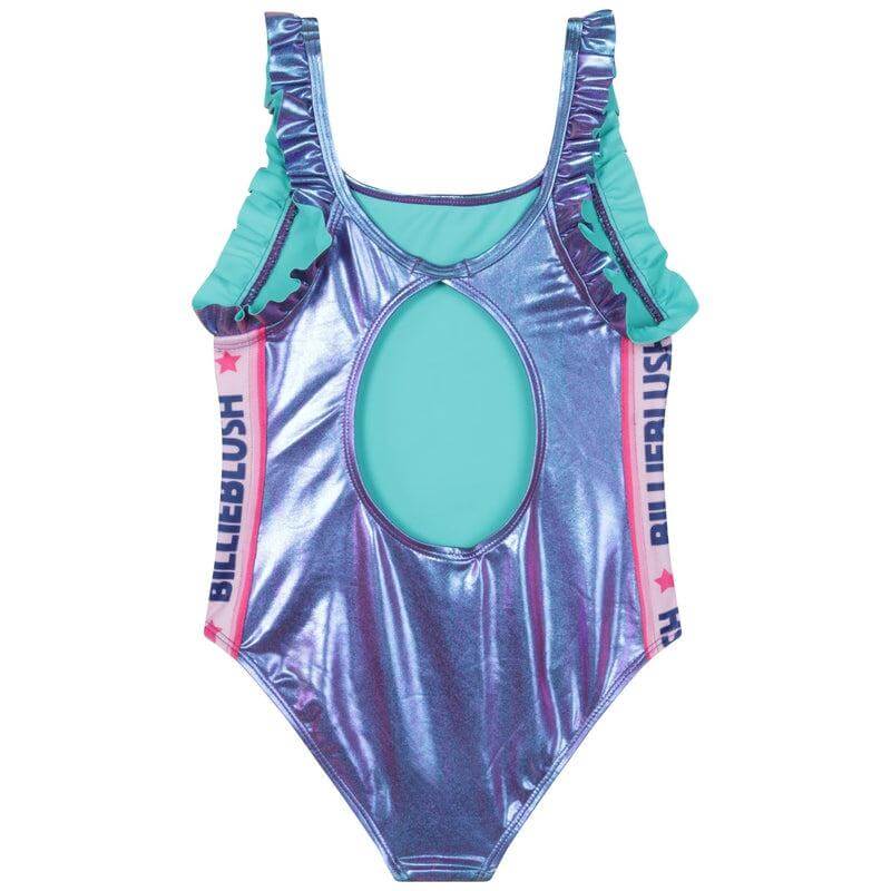 Billieblush Girls Blue Metallic Swimming Costume