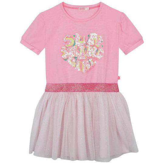 Girls Pink Heart Tulle Dress