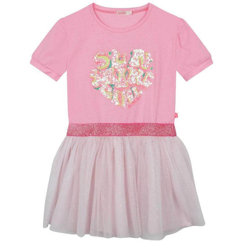 Billieblush Girls Pink Heart Tulle Dress