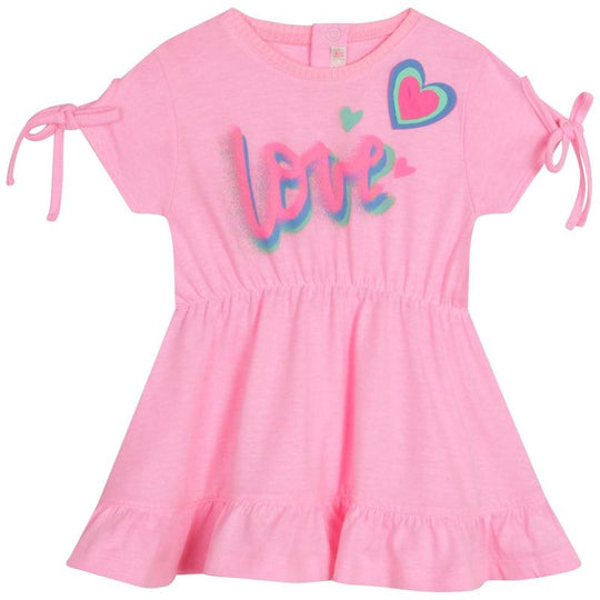 Girls Pink Love Graffiti Print Dress