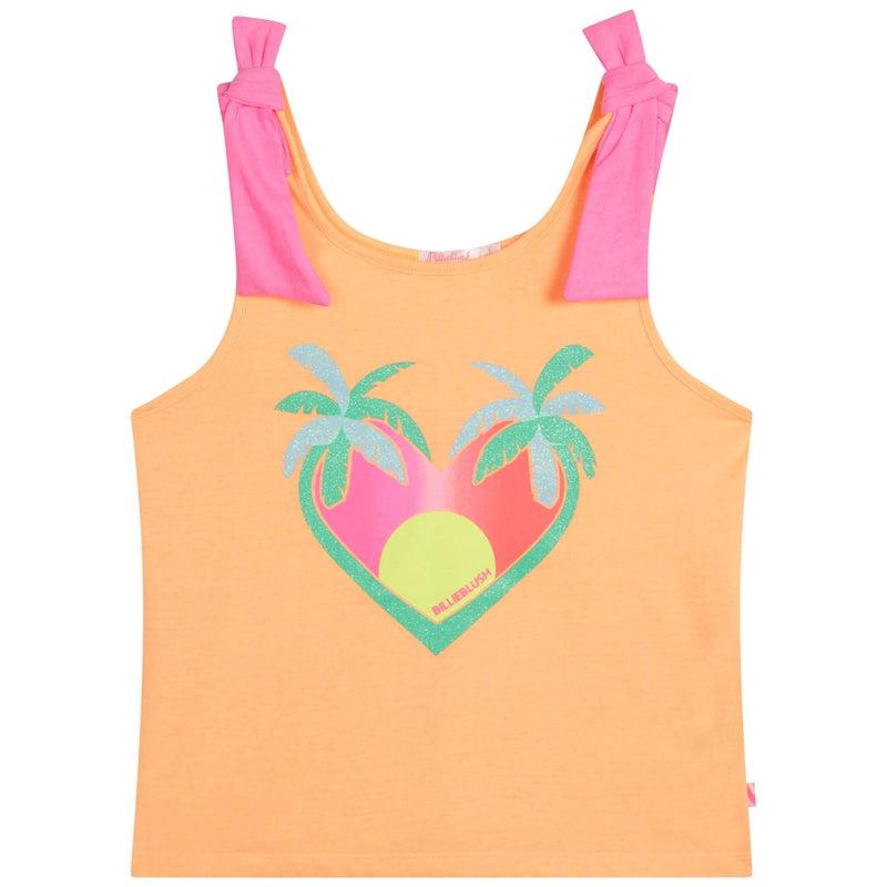 Billieblush Girls Pink & Orange Palm Tree Tank Top