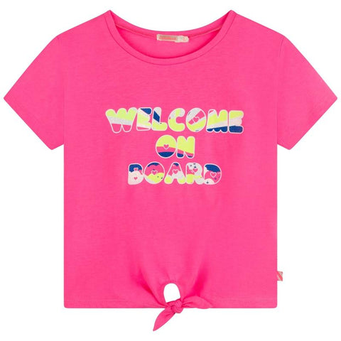 Billieblush Girls Pink Welcome T-Shirt
