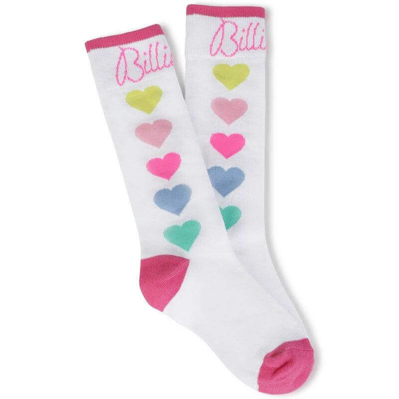 Billieblush Girls White & Colourful Heart Socks