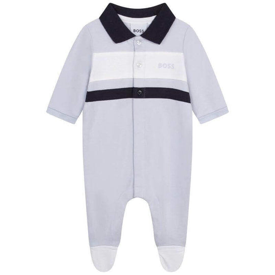 Baby Boys Blue Cotton Babygrow