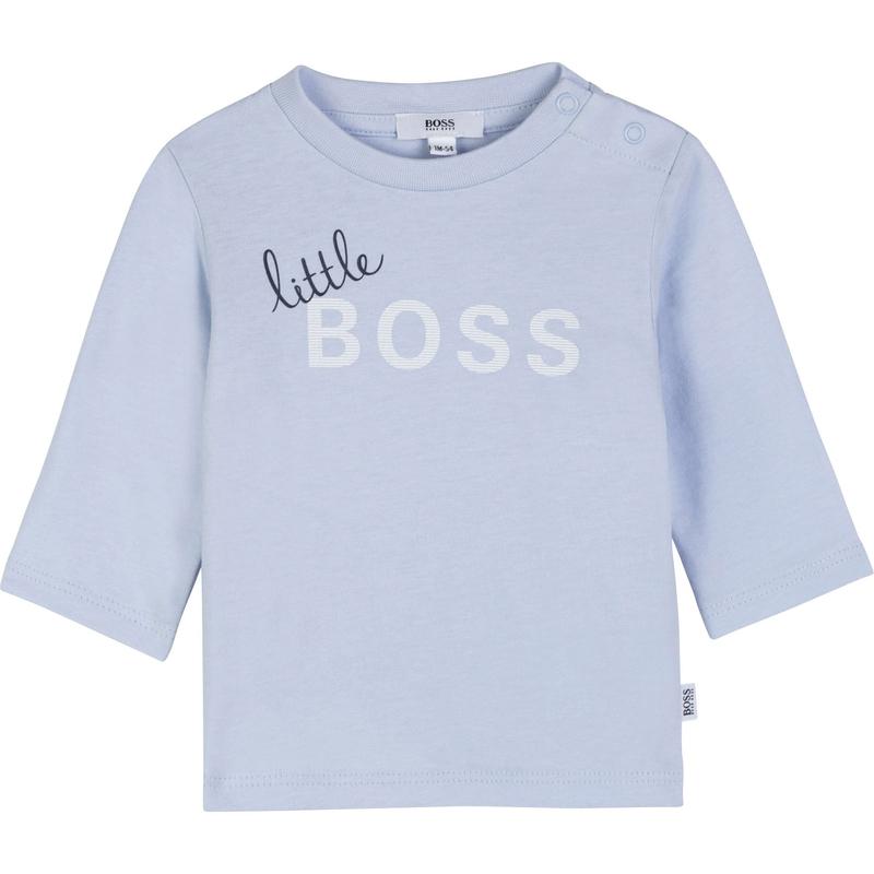 BOSS Baby Boys Blue Little Boss T-Shirt
