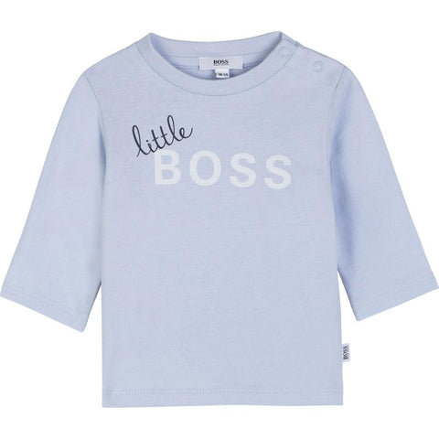 BOSS Baby Boys Blue Little Boss T-Shirt