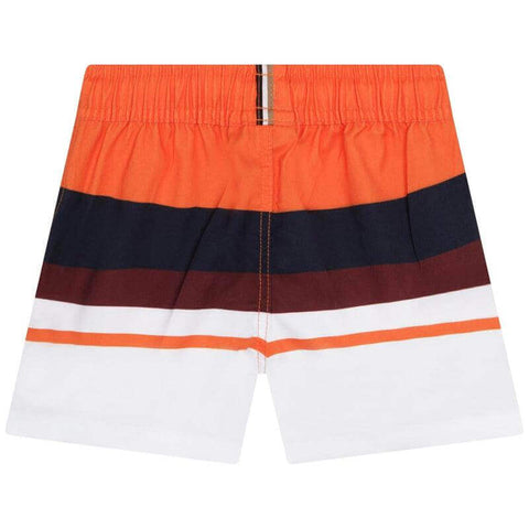 BOSS Baby Boys Orange Logo Swim Shorts
