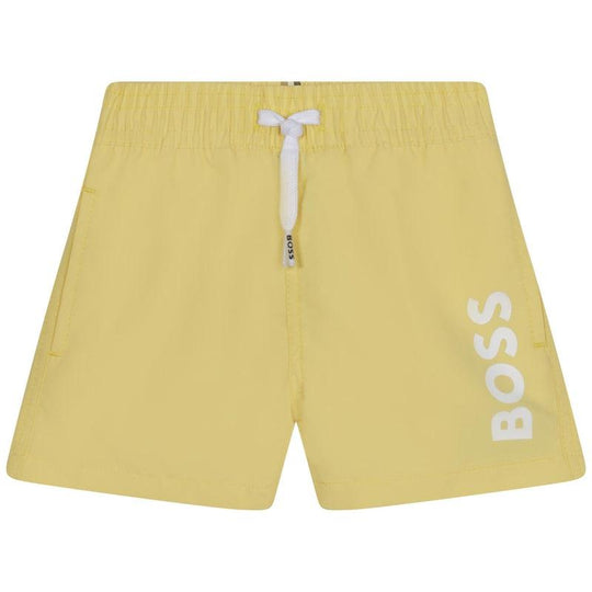 Baby Boys Yellow Logo Swim Shorts