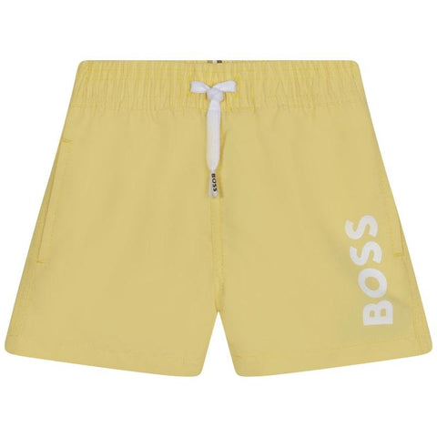 BOSS Baby Boys Yellow Logo Swim Shorts
