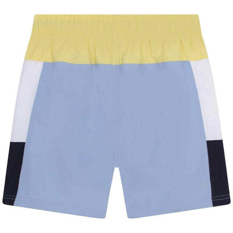 BOSS Boys Blue Colour Block Swim Shorts
