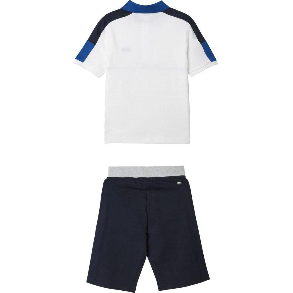 BOSS Boys Blue Polo & Shorts Set
