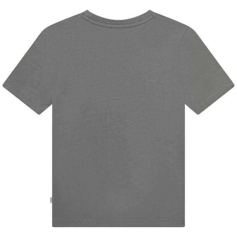 BOSS Boys Khaki Short Sleeve Tennis Logo T-shirt