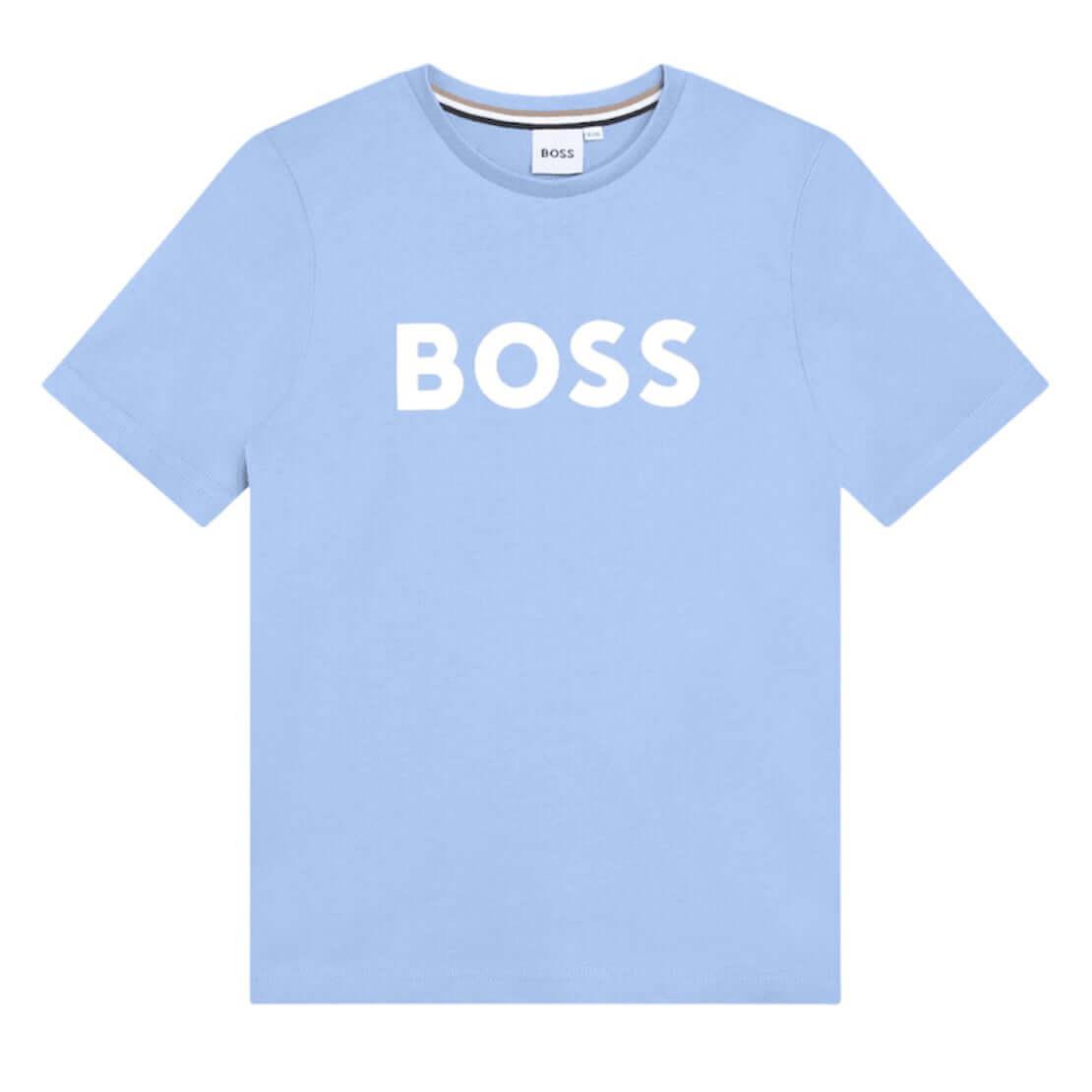 BOSS Boys Pale Blue Logo T-shirt