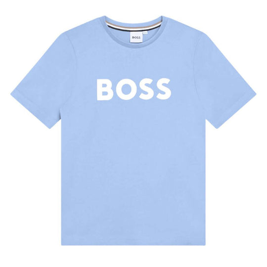 Boys Pale Blue Logo T-shirt