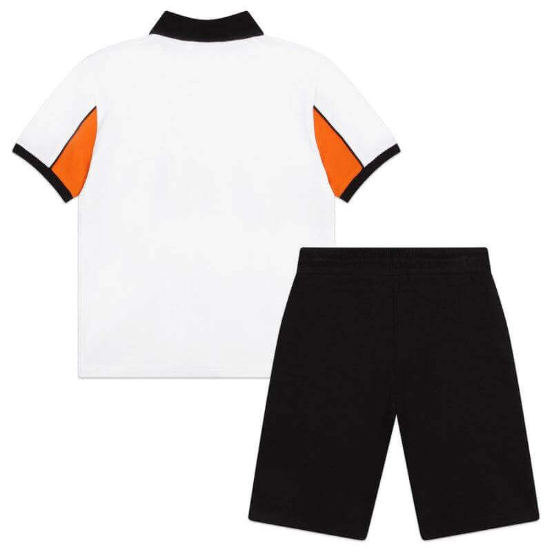 BOSS Boys Striped Polo Shorts Set