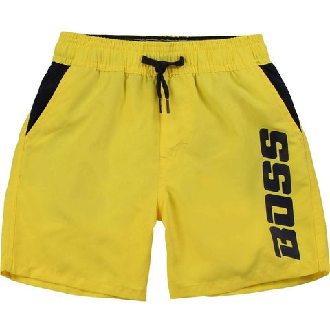 BOSS Boys Yellow Swimming Shorts