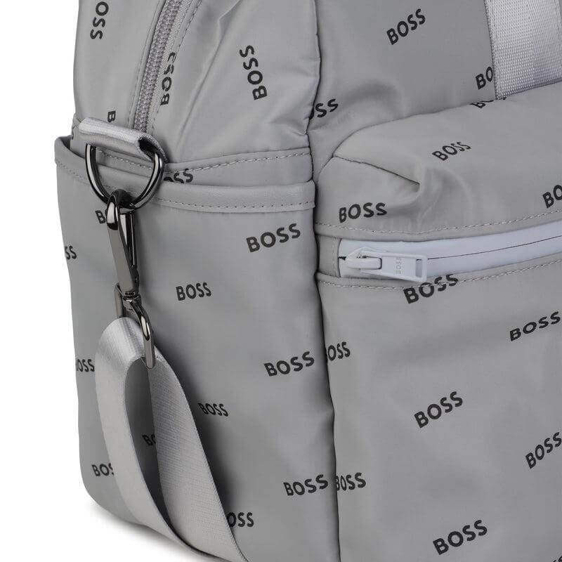 BOSS Grey Logo Baby Changing Bag & Mat
