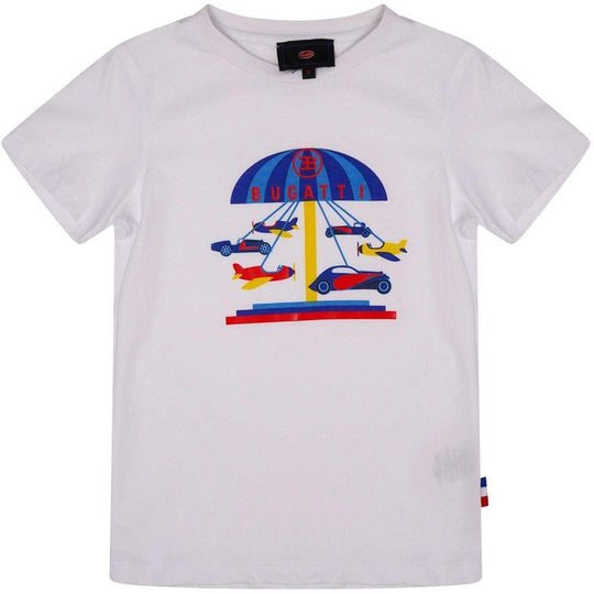 Boys White Car Carousel T-Shirt