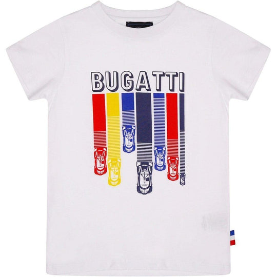 Boys White 'Car Racing' T-Shirt