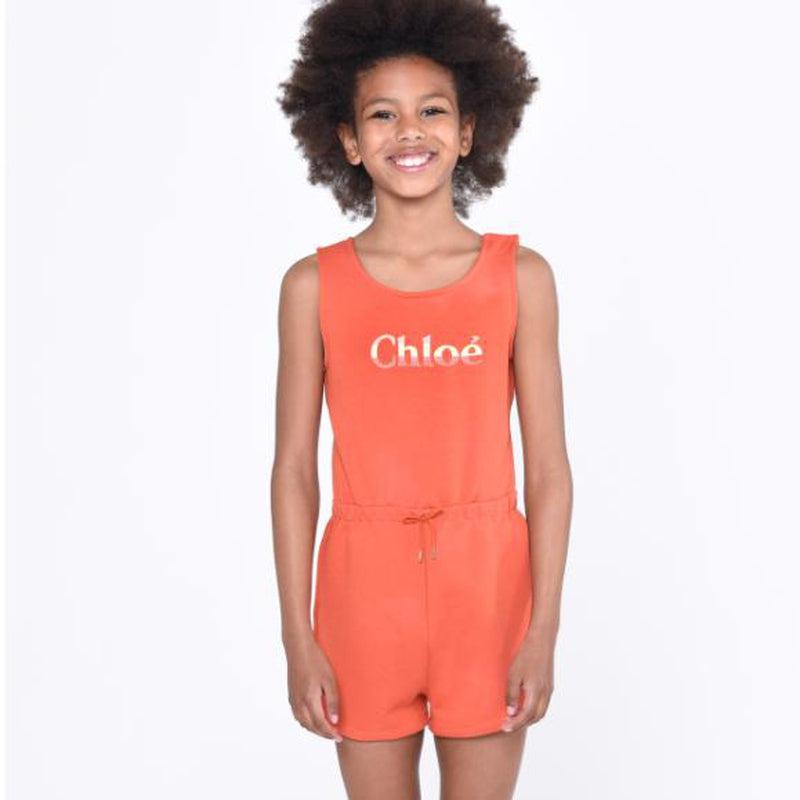 Chloe Girls Orange Playsuit