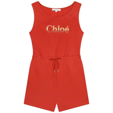 Chloe Girls Orange Playsuit