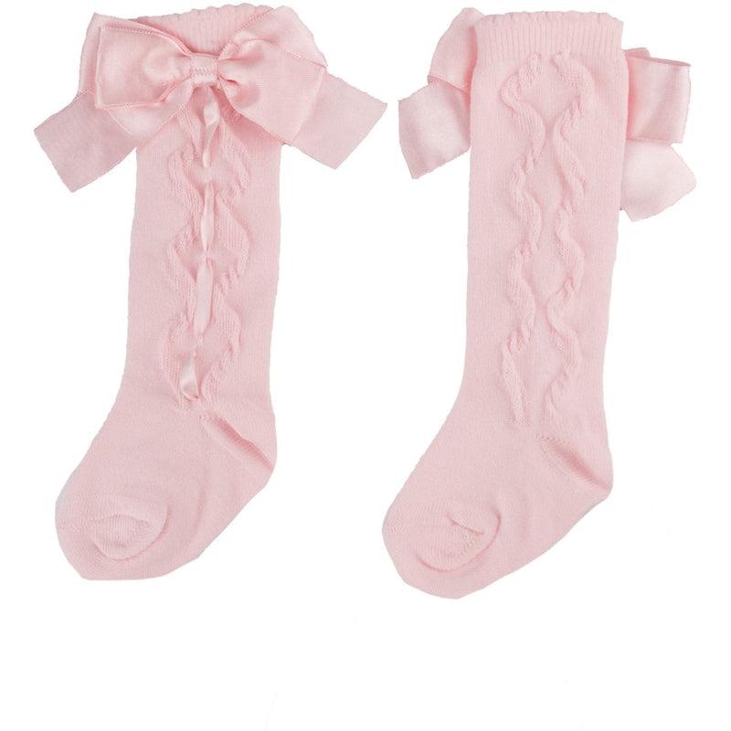 Caramelo Kids Girls Pink Ribbon Bow Socks