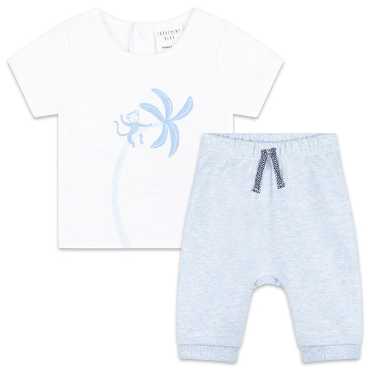 Baby Boys White T-Shirt + Joggers