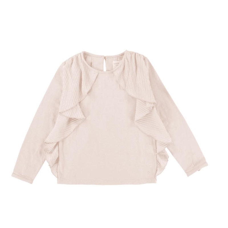 Carrement Beau Girl Pale Pink Pleated Frill T-Shirt