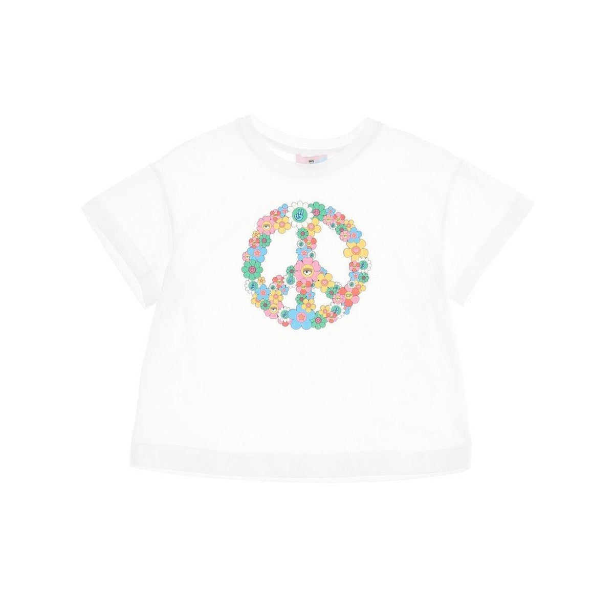 Chiara Ferragni Kids Girls Peace Logo T-Shirt