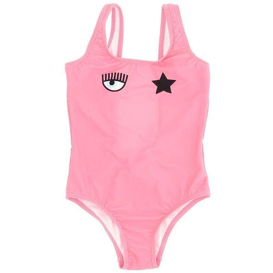 Girls Pink Logo Swimsuit