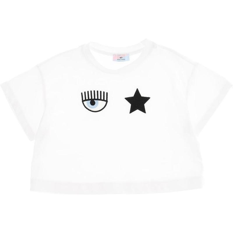 Chiara Ferragni Kids Girls White Eye Star T-Shirt