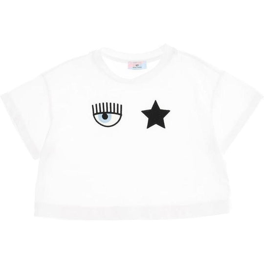 Girls White Eye Star T-Shirt