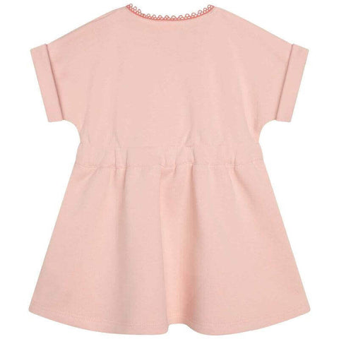 Chloe Baby Girls Peach Cotton Logo Dress