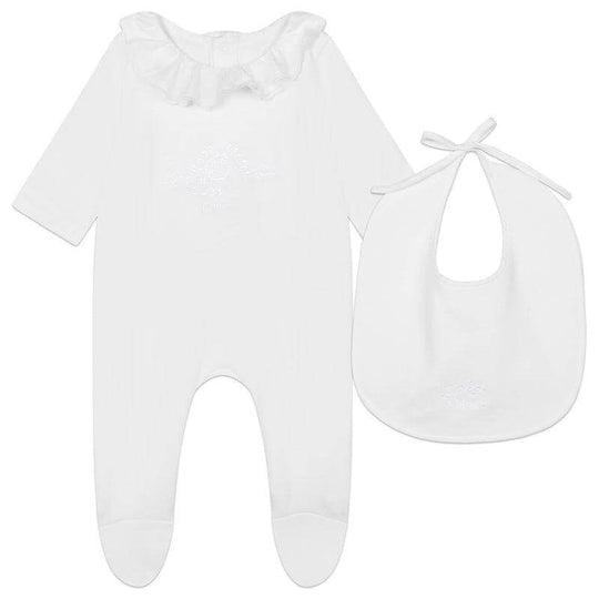 Baby Girls White Organic Cotton Babygrow Set