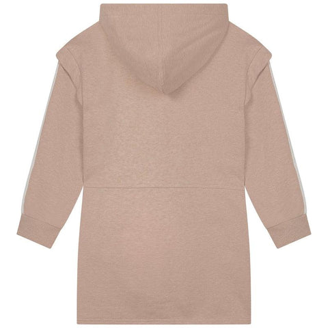 Chloe Girls Beige Logo Hooded Dress