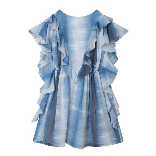 Girls Blue Cotton Dress