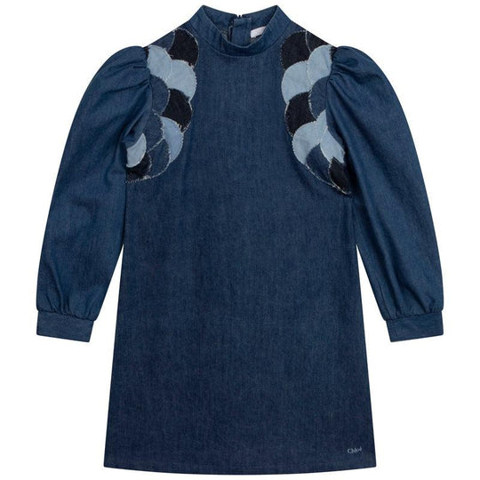 Girls Blue Scallop Dress